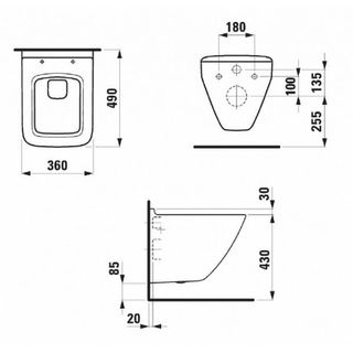 Чаша подвесного унитаза Laufen Palace New 8.2070.3.000.000.1 compact