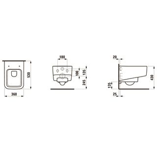 Чаша подвесного унитаза Laufen Pro S Rimless 8.2096.2.000.000.1 (безободковая)
