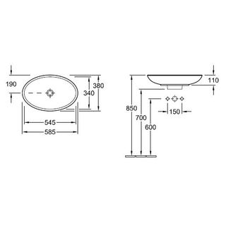 Раковина накладная Villeroy & Boch Loop & Friends 51510001 (58 см)