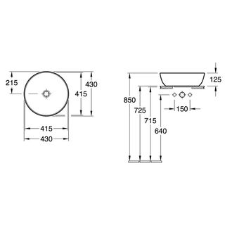 Раковина накладная Villeroy & Boch Artis 417943R1 (43 см)