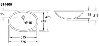 Раковина встраиваемая Villeroy & Boch Evana 614400R1 (61 см)