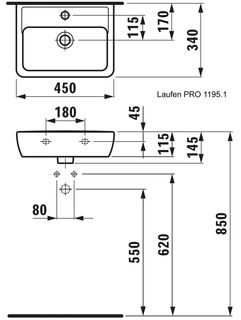 Раковина Laufen Pro 8.1195.1.000.104.1 (45 см)