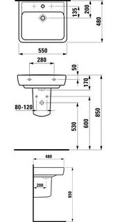 Раковина Laufen Pro А 8.1895.1.000.104.1 (55 см)