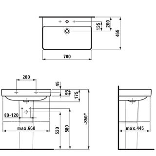 Раковина Laufen Pro S 8.1096.7.000.104.1 (70 см)