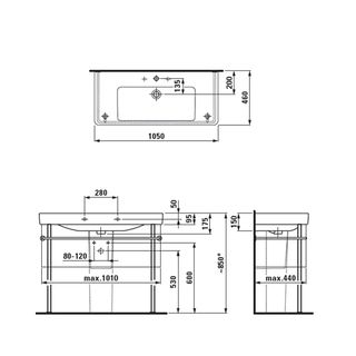 Раковина Laufen Pro S 8.1396.6.000.104.1 (105 см)
