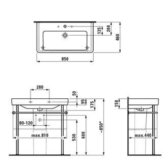 Раковина Laufen Pro S 8.1396.5.000.104.1 (85 см)