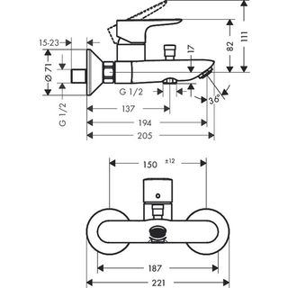 Смеситель для ванны Hansgrohe Talis E 71740000