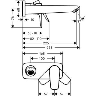 Смеситель для раковины Hansgrohe Talis E 71734000 настенный