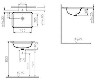 Раковина встраиваемая Vitra S20 5474B003-0618 (43 см)