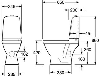 Унитаз напольный Gustavsberg Nautic Hygienic Flush (GB111510201205) безободковый