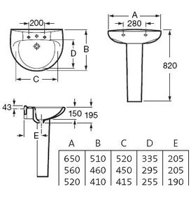 Раковина Roca Victoria 327391 (65 см)