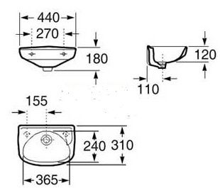 Раковина мини Roca Ibis 320841001 (44 см)