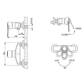 Смеситель для душа Bravat Loop F9124182CP-01-RUS
