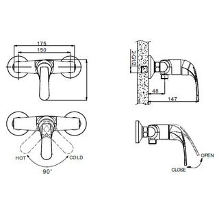 Смеситель для душа Bravat Fit F9135188CP-01-RUS