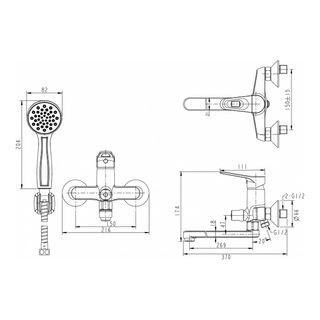 Смеситель для ванны Bravat Eco-D F693158C-LB