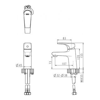 Смеситель для раковины Bravat Vega F1119177CP