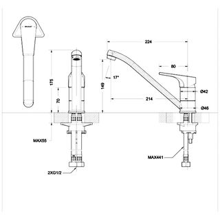 Смеситель для кухни Bravat Vega F7119177CP-1