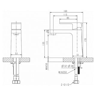 Смеситель для раковины Bravat Riffle F172106C