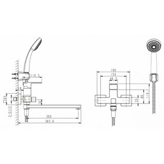 Смеситель для ванны Bravat Riffle F672106C-LB