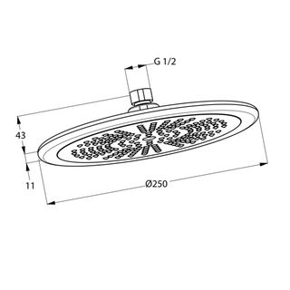 Верхний душ Kludi Freshline 6751105-00)250 мм