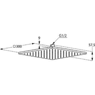 Верхний душ Kludi A-Qa 6443005-00 (300 мм)