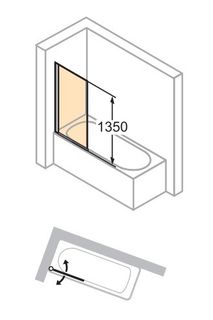 Шторка для ванной Huppe Design Pure 512401.087.321 75 см
