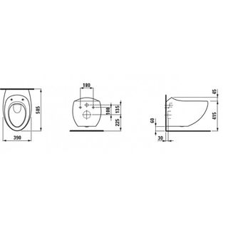 Чаша подвесного унитаза Laufen Alessi One Rimless 8.2097.1.400.000.1 безободковая