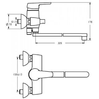 Смеситель для ванны Ideal Standard Cerasprint 2012 B9569AA