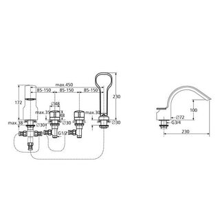 Смеситель для ванны Ideal Standard Melange A4293AA на борт