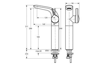 Смеситель для раковины Ideal Standard Melange A4266AA высокий