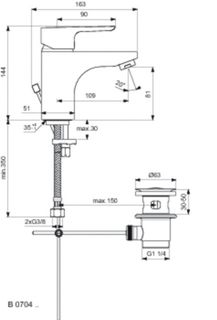 Смеситель для раковины Ideal Standard Ceraplan III B0704AA