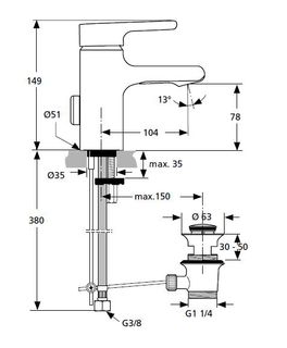 Смеситель для раковины Ideal Standard Attitude A4753AA