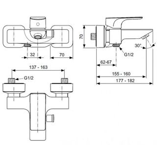 Смеситель для ванны Ideal Standard Strada A5848AA