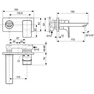 Смеситель для раковины Ideal Standard Strada A5844AA настенный