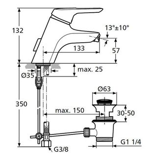 Смеситель для биде Ideal Standard Ceramix Blue A5655AA