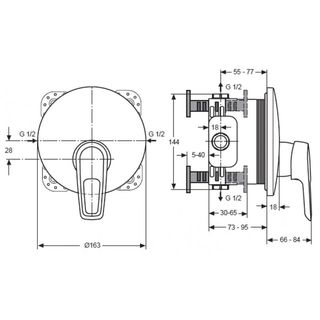 Смеситель для душа Ideal Standard Ceramix Blue A5666AA скрытого монтажа