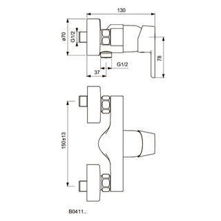 Смеситель для душа Ideal Standard Vito B0411AA
