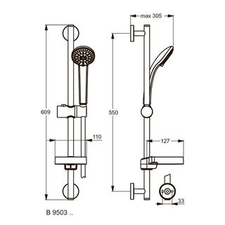 Душевой гарнитур Ideal Standard Idealrain Soft S3 B9503AA