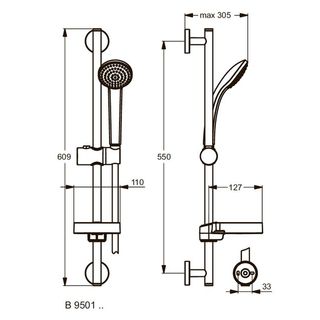 Душевой гарнитур Ideal Standard Idealrain Soft S1 B9501AA