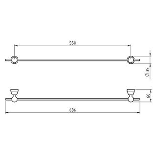 Полотенцедержатель Novaservis Metalia 3 6328.0 (55 см)