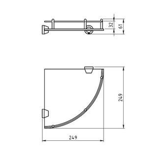 Полка Novaservis Metalia 3 6358.0 (угловая)