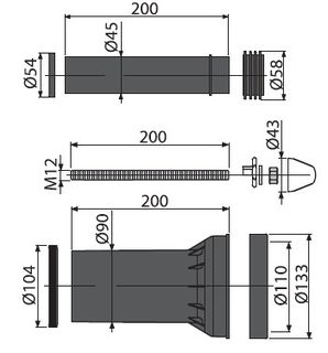 Комплект крепежных элементов Alcaplast M900