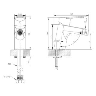 Смеситель для биде Bravat Line F35299C-1