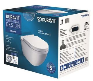 Унитаз подвесной Duravit Starck 3 Rimless (45270900A1) безободковый с микролифтом