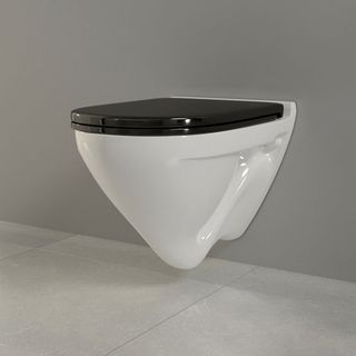 Унитаз подвесной Sanita Lux Attica Black (ATCSLWH0110) с крышкой-сиденьем микролифт