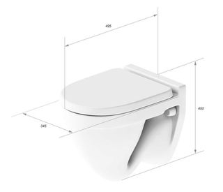 Унитаз подвесной Sanita Lux Attica (ATCSLWH0104) с крышкой-сиденьем микролифт