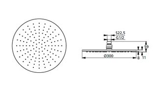 Верхний душ Ideal Standard IdealRain B9443AA (300 мм)