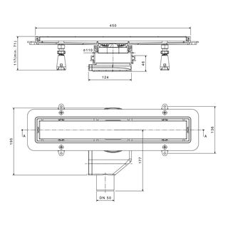 Душевой лоток Pestan Confluo Premium Line 13000281 (белое стекло) (45 см)
