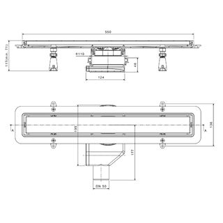 Душевой лоток Pestan Confluo Premium Line 13000282 (белое стекло) (55 см)