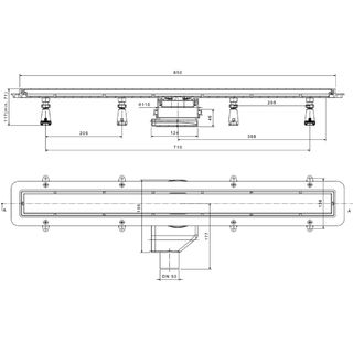 Душевой лоток Pestan Confluo Premium Line 13000295 (черное стекло) (85 см)